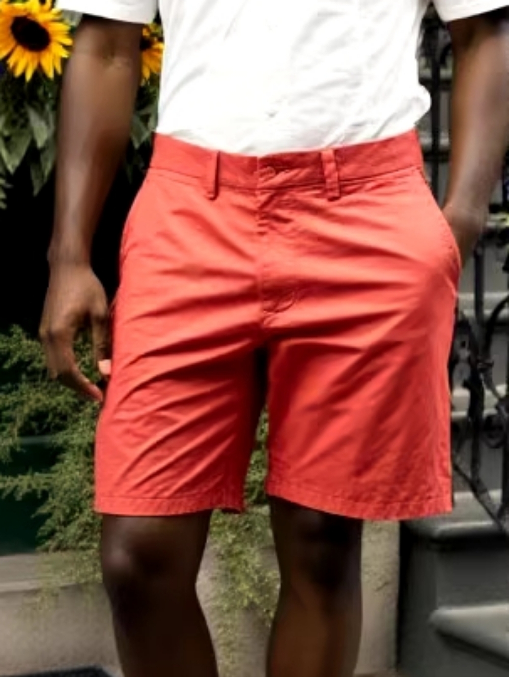 Old Navy Coral-Red Flat Front Men's Shorts